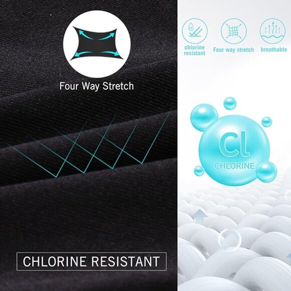 Baleaf Swimsuit Conservative Training Racerback Black UPF 50+ Size 2XL #2188 - Picture 3 of 4